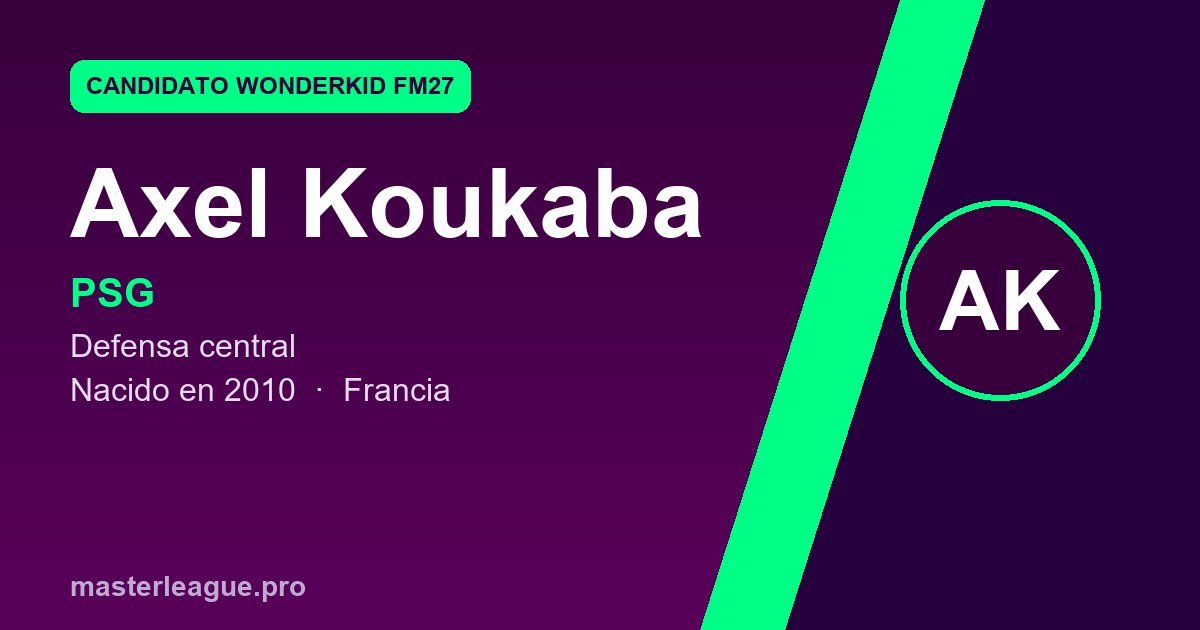 Tarjeta de Axel Koukaba, candidato a wonderkid de FM27