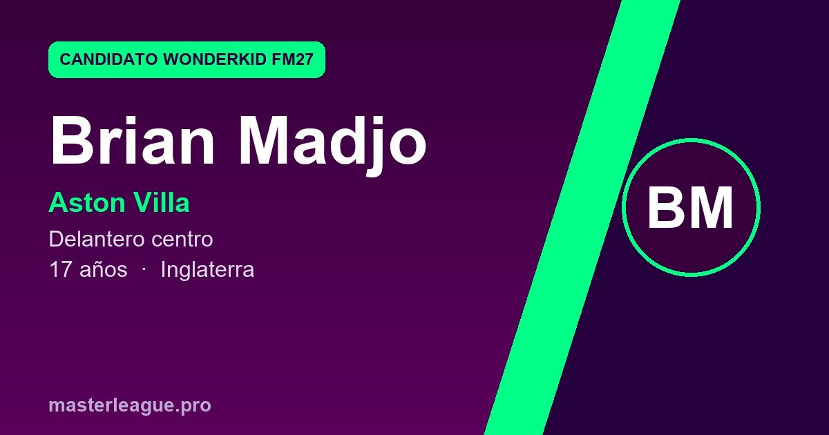 Tarjeta de Brian Madjo, candidato a wonderkid de FM27
