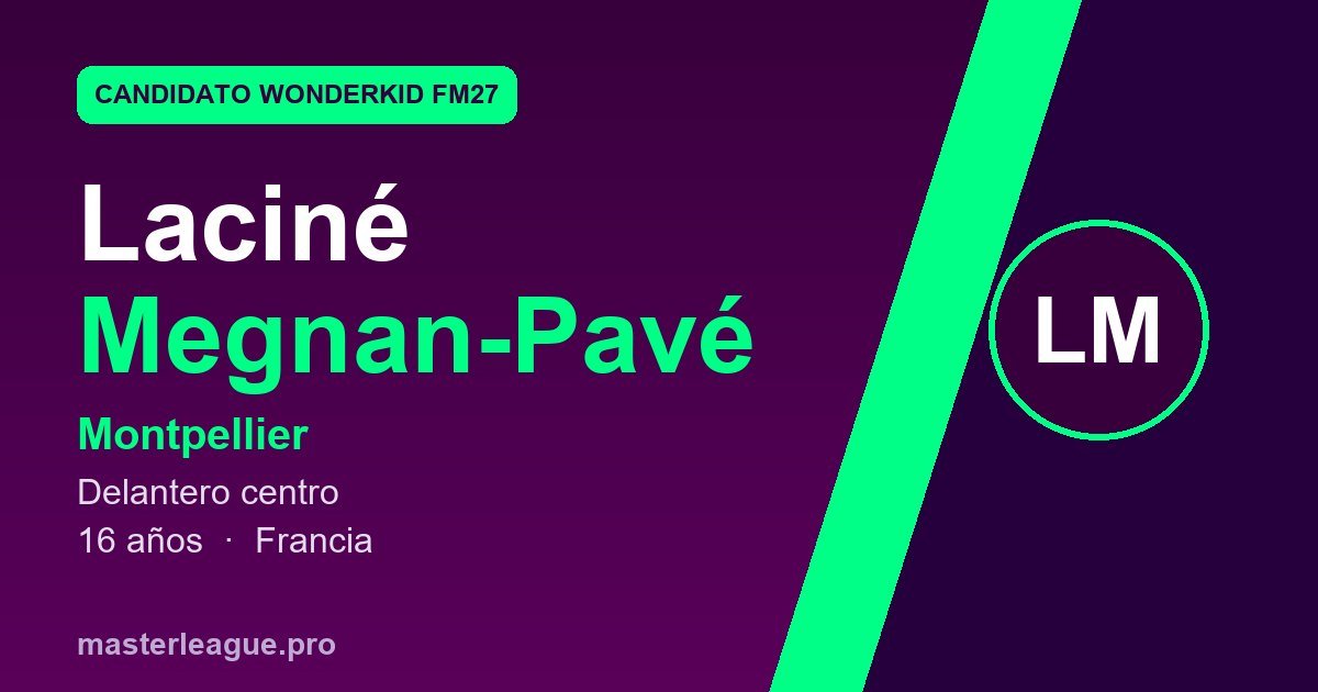 Tarjeta de Laciné Megnan-Pavé, candidato a wonderkid de FM27
